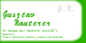 gusztav mauterer business card
